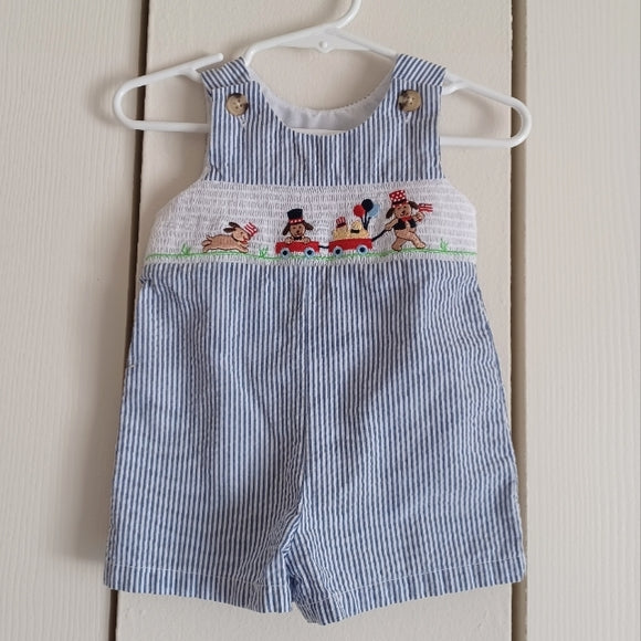 Good Lad Newborn Boy Smocked July 4th Shortall