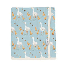 Kickee Pants Swaddle Perfect Blanket in Spring Sky Feeding Ducks