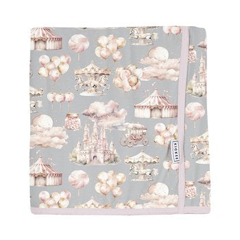 Kickee Pants Print Swaddle Perfect Blanket in Dove Princess Dreams