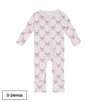 Kickee Pants Print Convertible Coverall in Shrinking Violet Bow Lattice