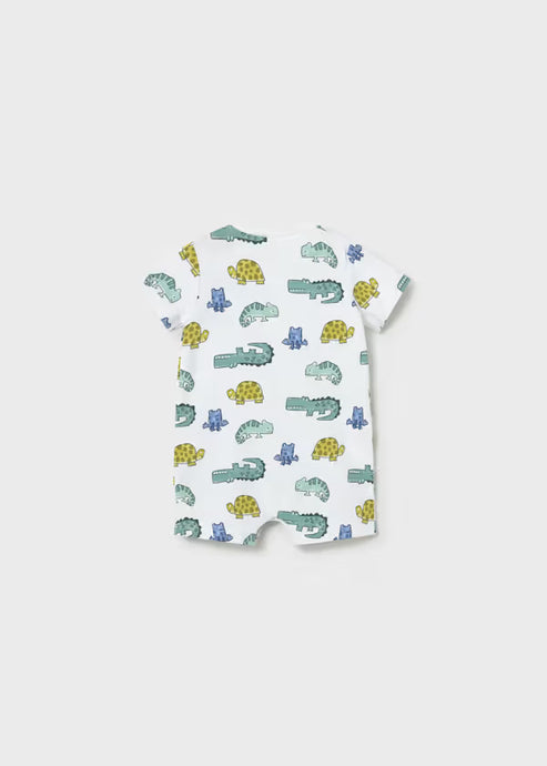 Mayoral Newborn Boy Crocodile Graphic Romper