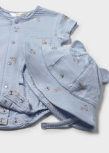 Mayoral Newborn Boy Romper and Hat Set Dog- Sky