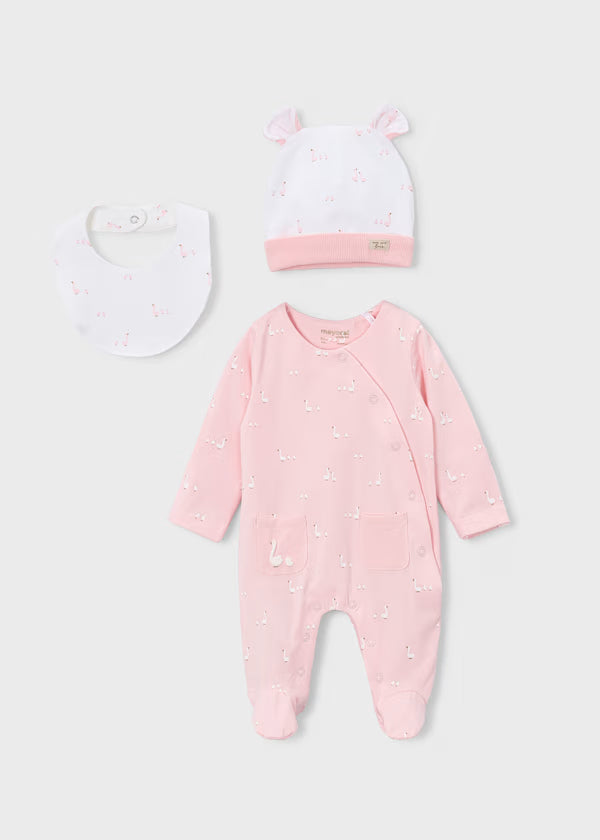 Mayoral Newborn Gift Set w/ Hat Baby Pink