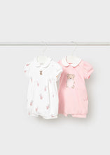 Mayoral Newborn Girl Romper Baby Pink/White Bear