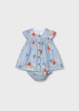 Mayoral Newborn Girl Chiffon Dress Blue Strawberry