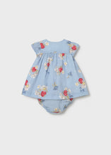 Mayoral Newborn Girl Chiffon Dress Blue Strawberry