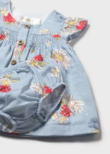 Mayoral Newborn Girl Chiffon Dress Blue Strawberry