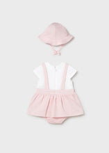Mayoral Newborn Girl Romper with Hat Set- Baby Pink