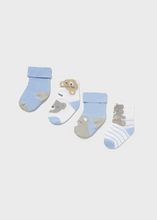 Mayoral Newborn 4-Pack Socks (Sky)