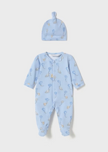 Mayoral Sky Newborn One-Piece with Hat