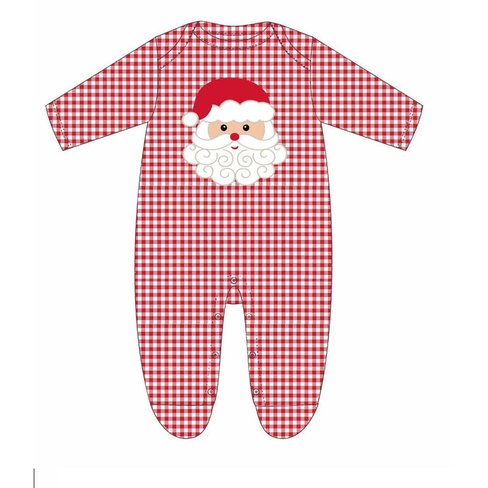 Santa Gingham Footie