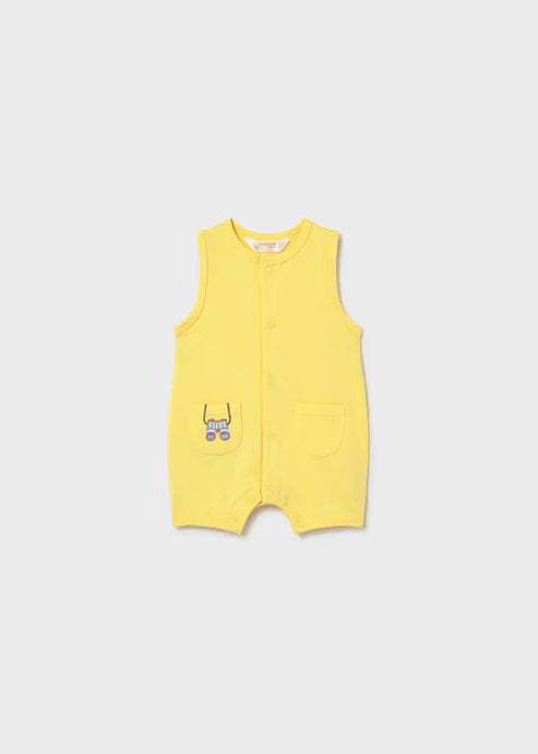 Mayoral Yellow Zoo Animal Romper With Hat