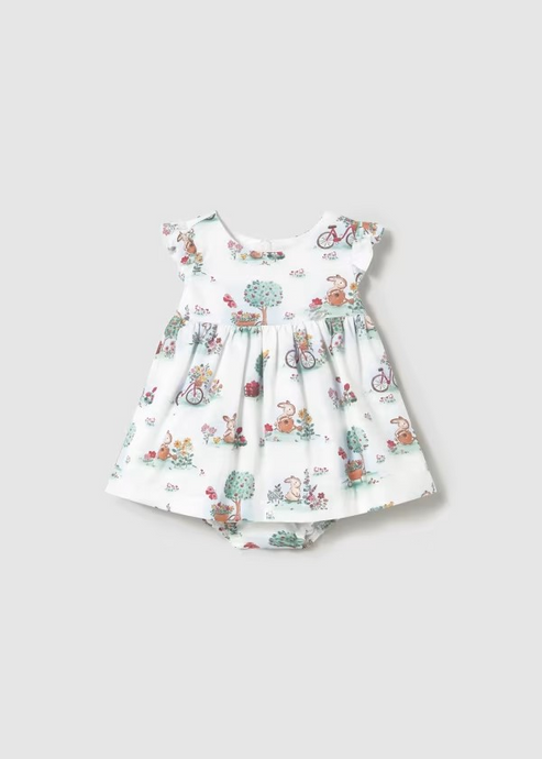 Mayoral Newborn Printed Dress with Bloomers