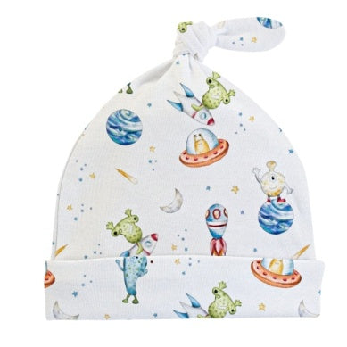 Baby Club Chic- Space Friends Printed Hat w/Knot