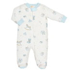 Baby Club Chic- Toys-Blue Printed Zipped Footie
