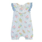 Baby Club Chic- Scoops & Smiles Romper w/ Ruffles