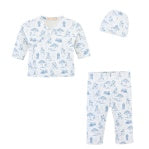 Baby Club Chic- Barking Bliss- Blue Take Me Home w/ Hat Set