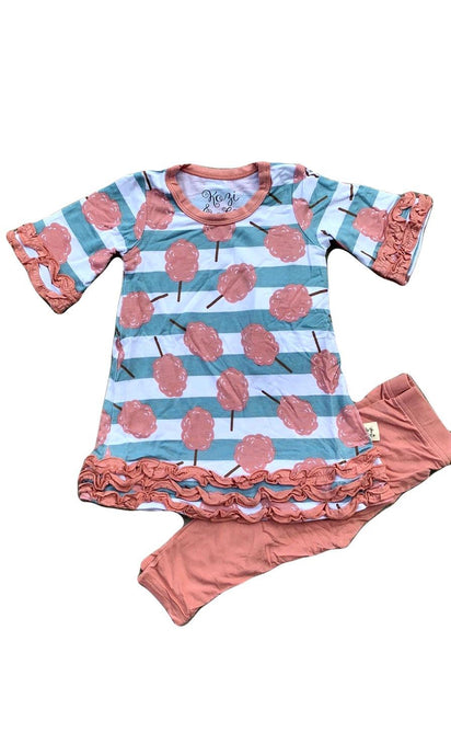 KOZI & CO DRESS SET CIRCUS COTTON CANDY STRIPE