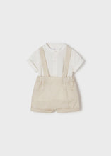 Mayoral Boys Shorts with Suspenders Set, Tan