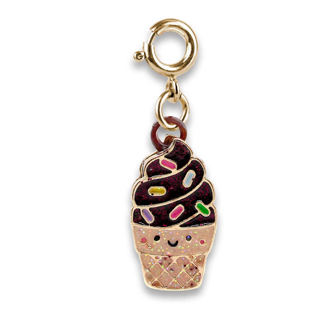 Charm it! Gold scented chocolate soft serve cone charm