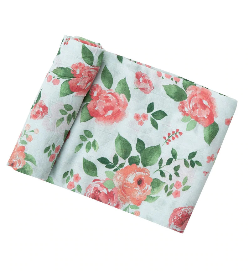 Angel Dear - Floral Rose Garden Muslin Blanket