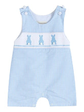 Blue Gingham Bunny Smocked Shorall by Lil Cactus