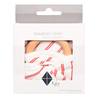 Kyte Lovey with Removeable Teething Ring in Crimson Stripe