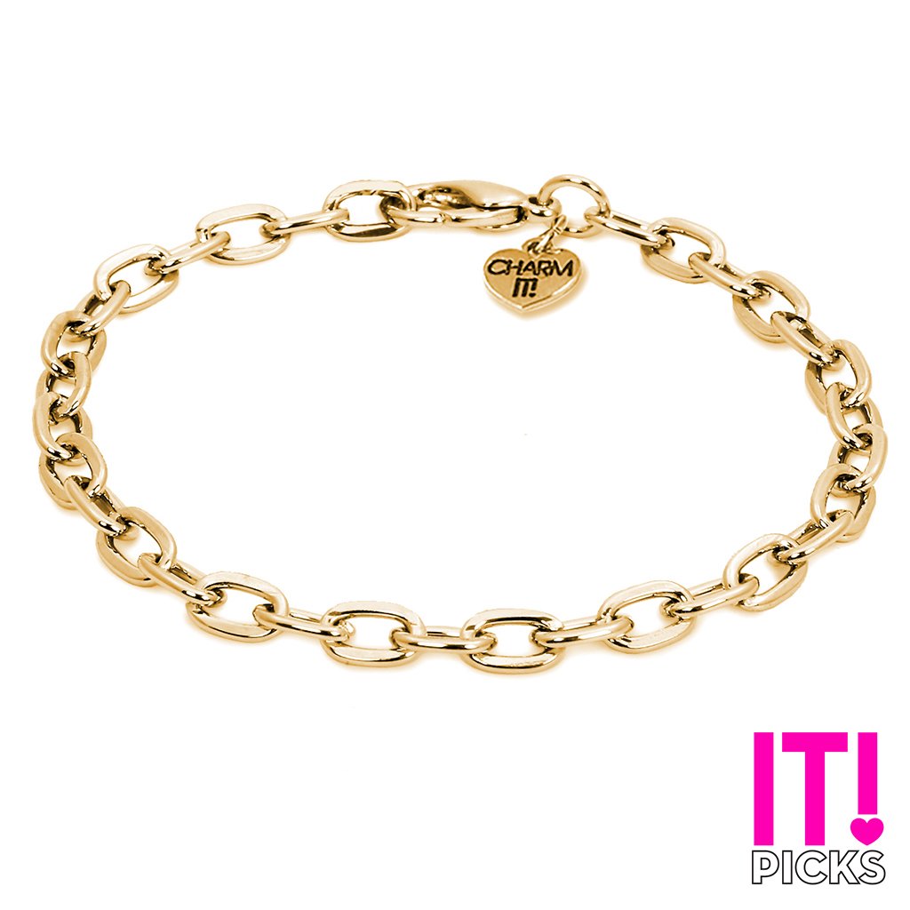 Charm it! Gold chain bracelet