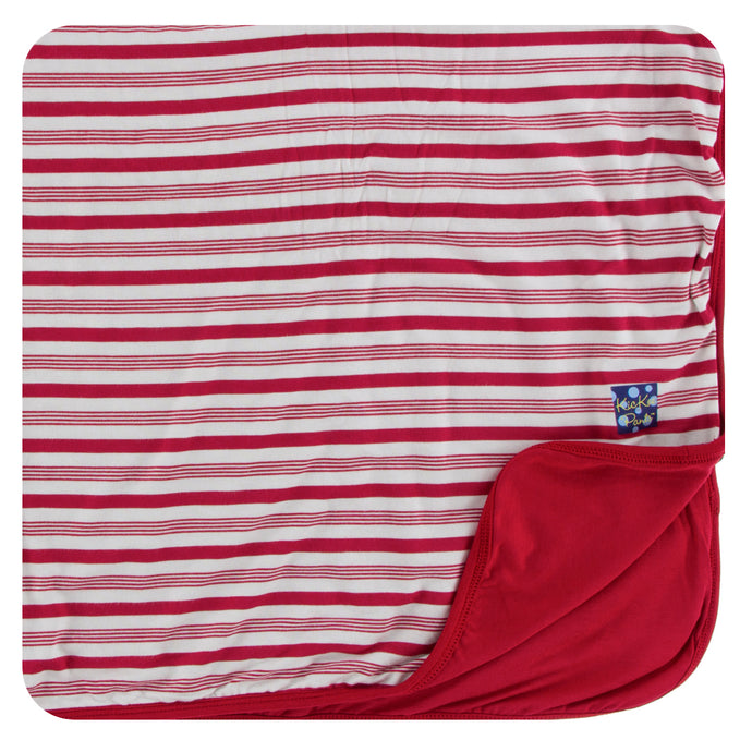 KicKee Pants Swaddling Blanket - Crimson Candy Cane Stripe