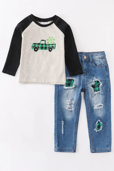 Clover Truck Denim Jeans Set by Honeydew