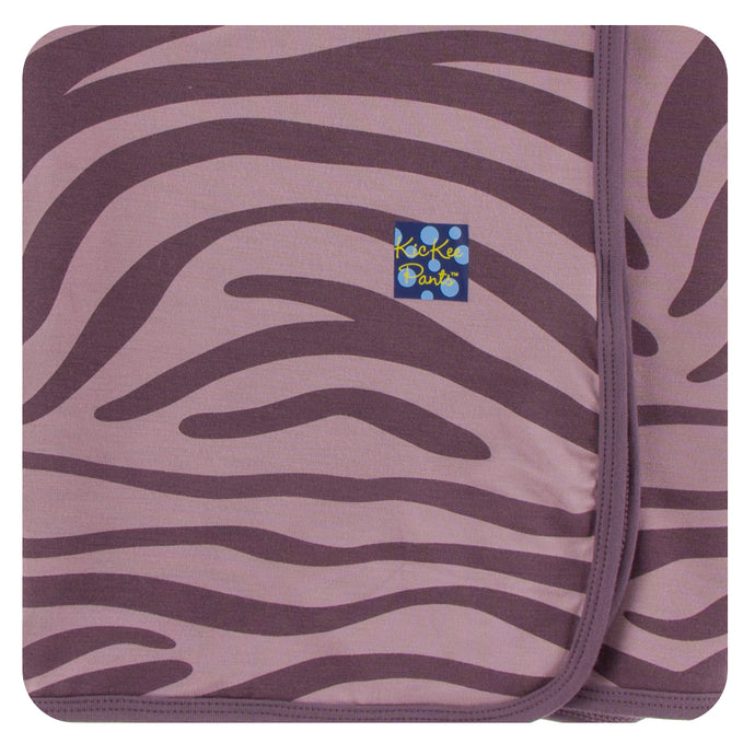 KicKee Pants Print Swaddling Blanket - Elderberry Zebra Print