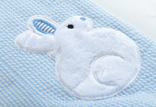 Light Blue Seersucker Fuzzy Bunny Shortalls by Lil Cactus