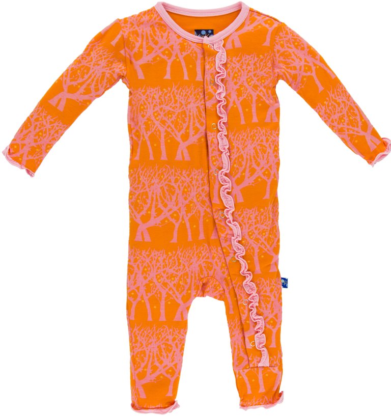 KicKee Pants Print Muffin Ruffle Coverall - Sunset Fireflies