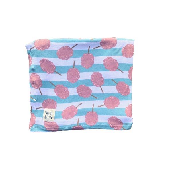KOZI & CO SWADDLES FALL 2020 CIRCUS SINGLE-LINED 44x44 COTTON CANDY STRIPE