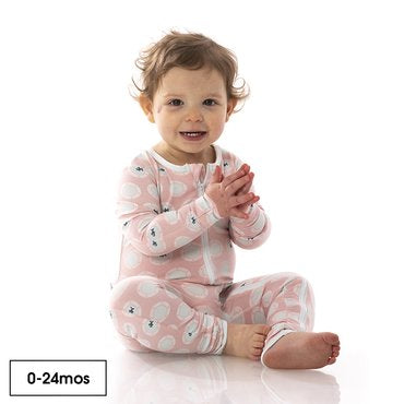 Kickee Pants Print Coverall with Zipper in Baby Rose Porthole