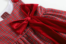 Red Plaid Santa Bow Sleeveless Babydoll Dress by Lil Cactus