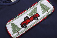 Navy and Red Christmas Smocked T-Shirt and Pants Set by Lil Cactus