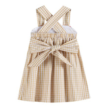 Lil Cactus - Fawn Brown Gingham Reindeer A-Line Dress