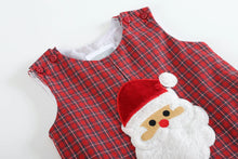 Red and Green Plaid Fuzzy Santa Overalls by Lil Cactus