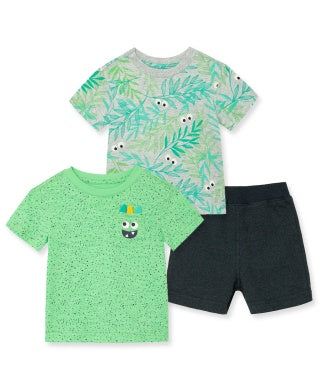 Little Me Monster 3pc short-set