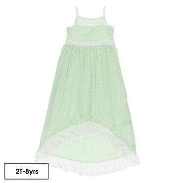 KICKEE PANTS PRINT HI LO MAXI DRESS IN PISTACHIO CHAMOMILE