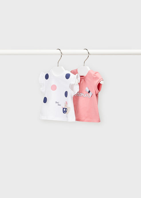 Mayoral 2 Piece Pink and White T-shirts