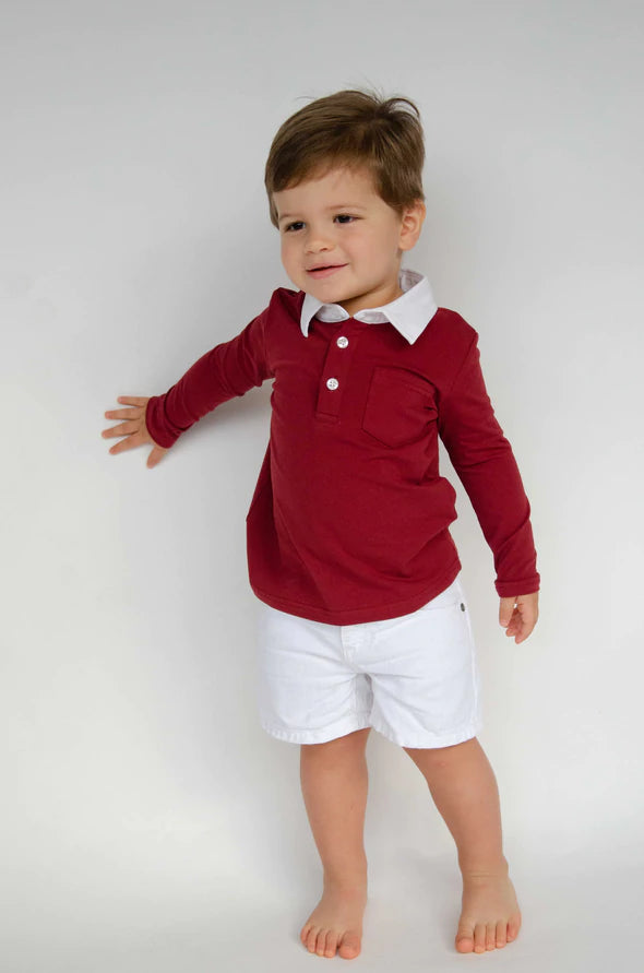 Collared Shirt in Cranberry