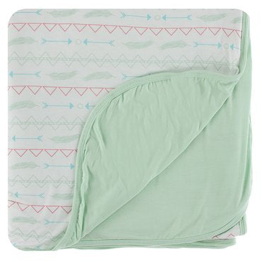 KICKEE PATNS DOUBLE LAYER THROW BLANKET IN PISTACHIO SOUTHWEST