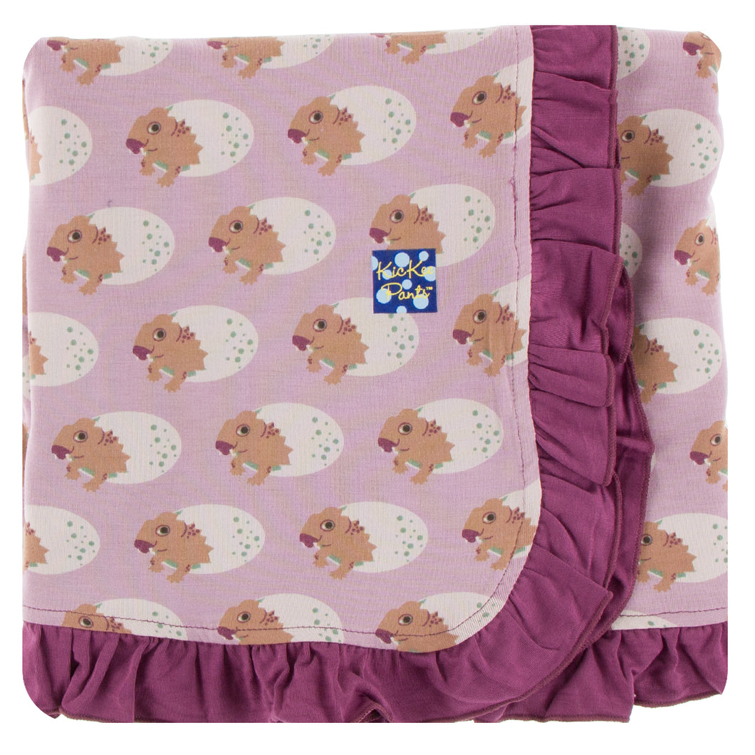 KicKee Pants Print Ruffle Stroller Blanket - Sweet Pea Diictodon