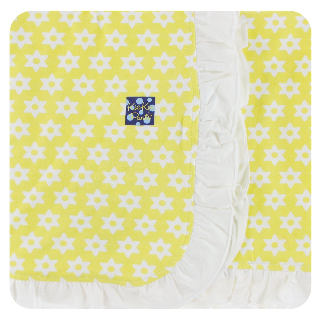 KicKee Pants Print Ruffle Stroller Blanket - Lime Blossom Stellini
