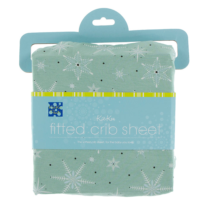 KicKee Pants Print Fitted Crib Sheet - Shore Snowflakes