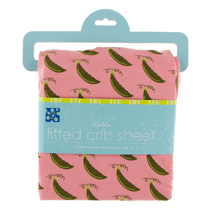 KicKee Pants Print Fitted Crib Sheet - Stawberry Sweet Peas