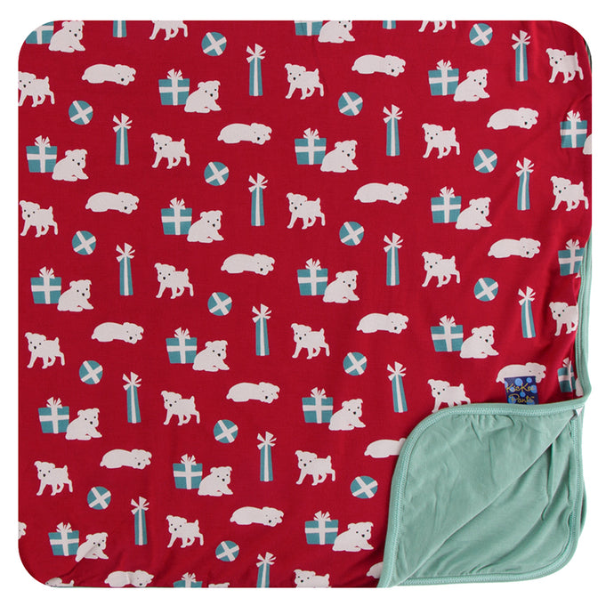 KicKee Pants Print Toddler Blanket - Crimson Puppies and Presents