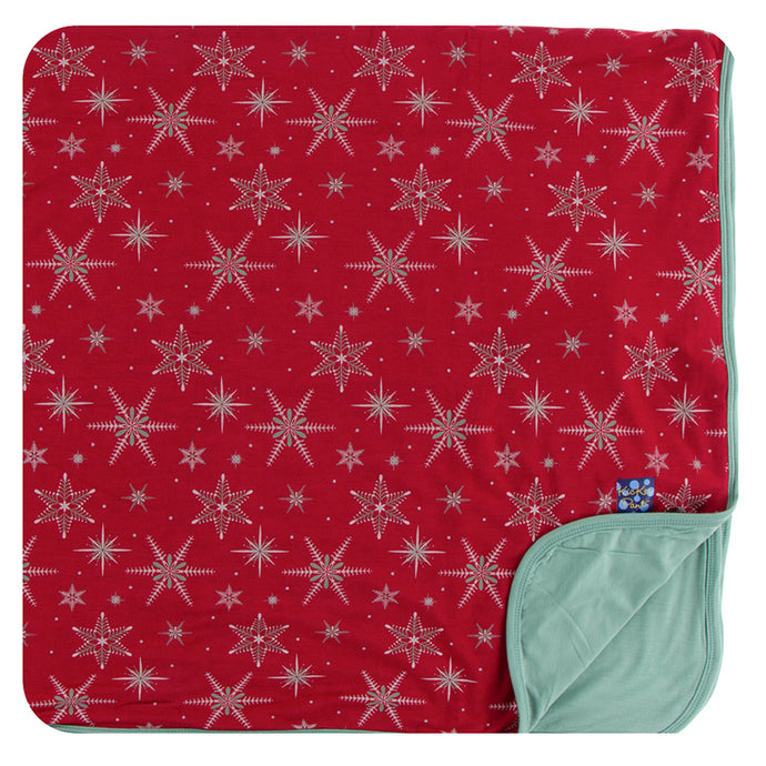 KicKee Pants Print Toddler Blanket - Crimson Snowflakes